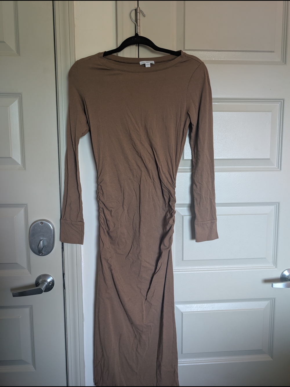 Standard James Perse Long Sleeve Maxi Dress in Taupe